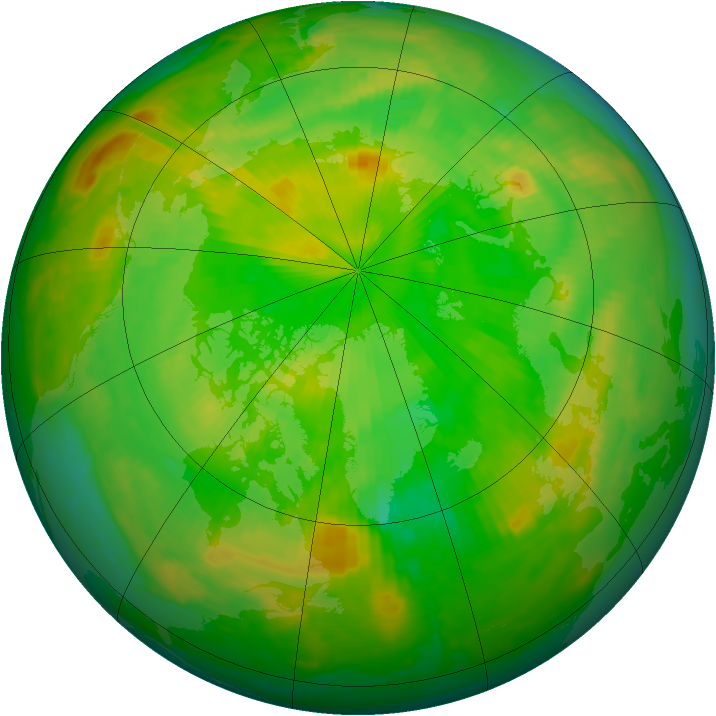 Arctic ozone map for 30 June 1998